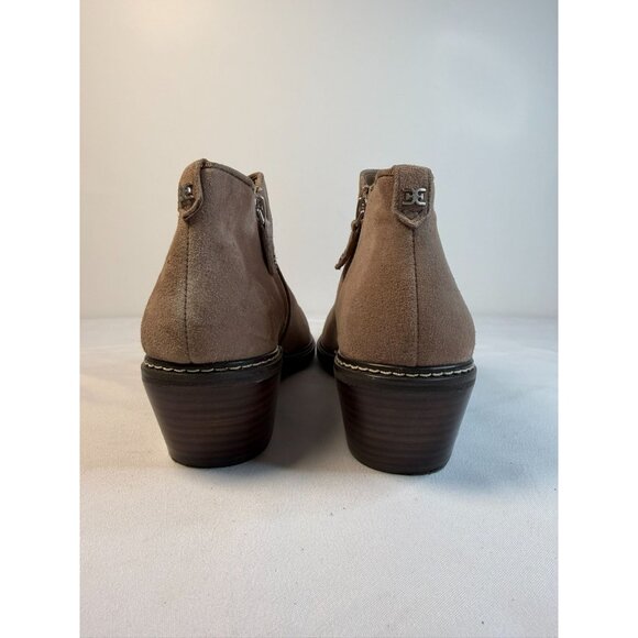 Sam Edelman Pryce Women's Size 8.5M Taupe Suede Zip Block Heel Ankle Bootie - Picture 9 of 16